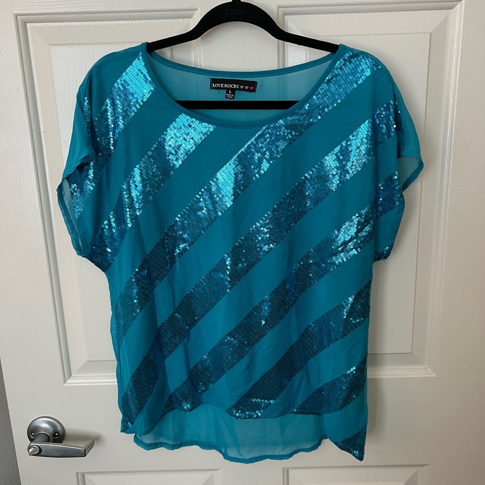 Love Rocks Blue Top
